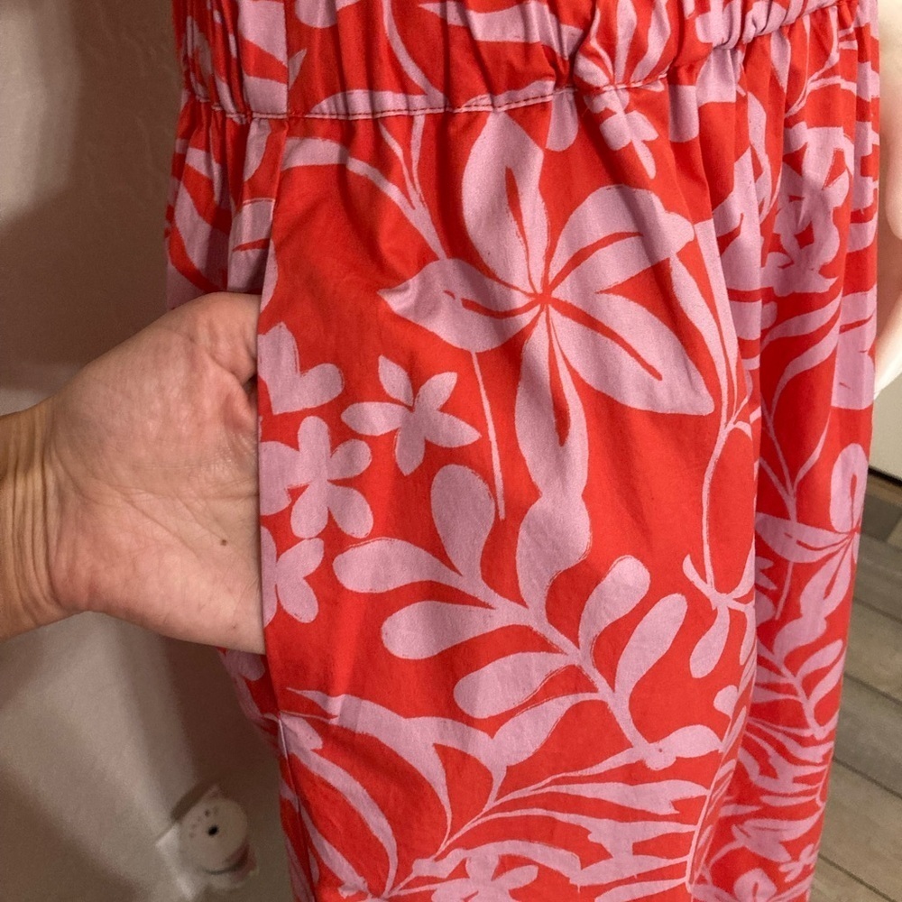 Voyageur By Mersea Hedy Tropical Floral Vine Puff Sleeve Tiered Midi Dress Sz M - Picture 14 of 15